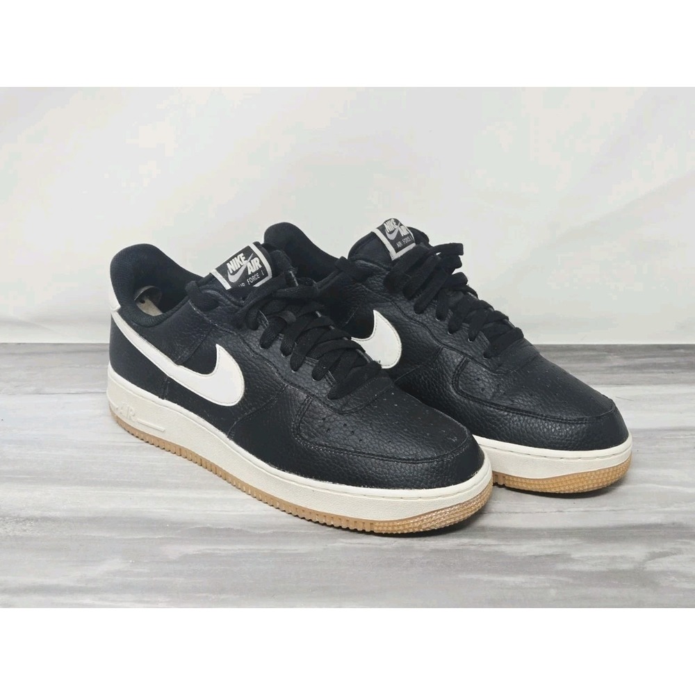 Nike Air Force 1 Low '07 Black White Pebbled Leather Shoe CT2302-002 US Men's 12